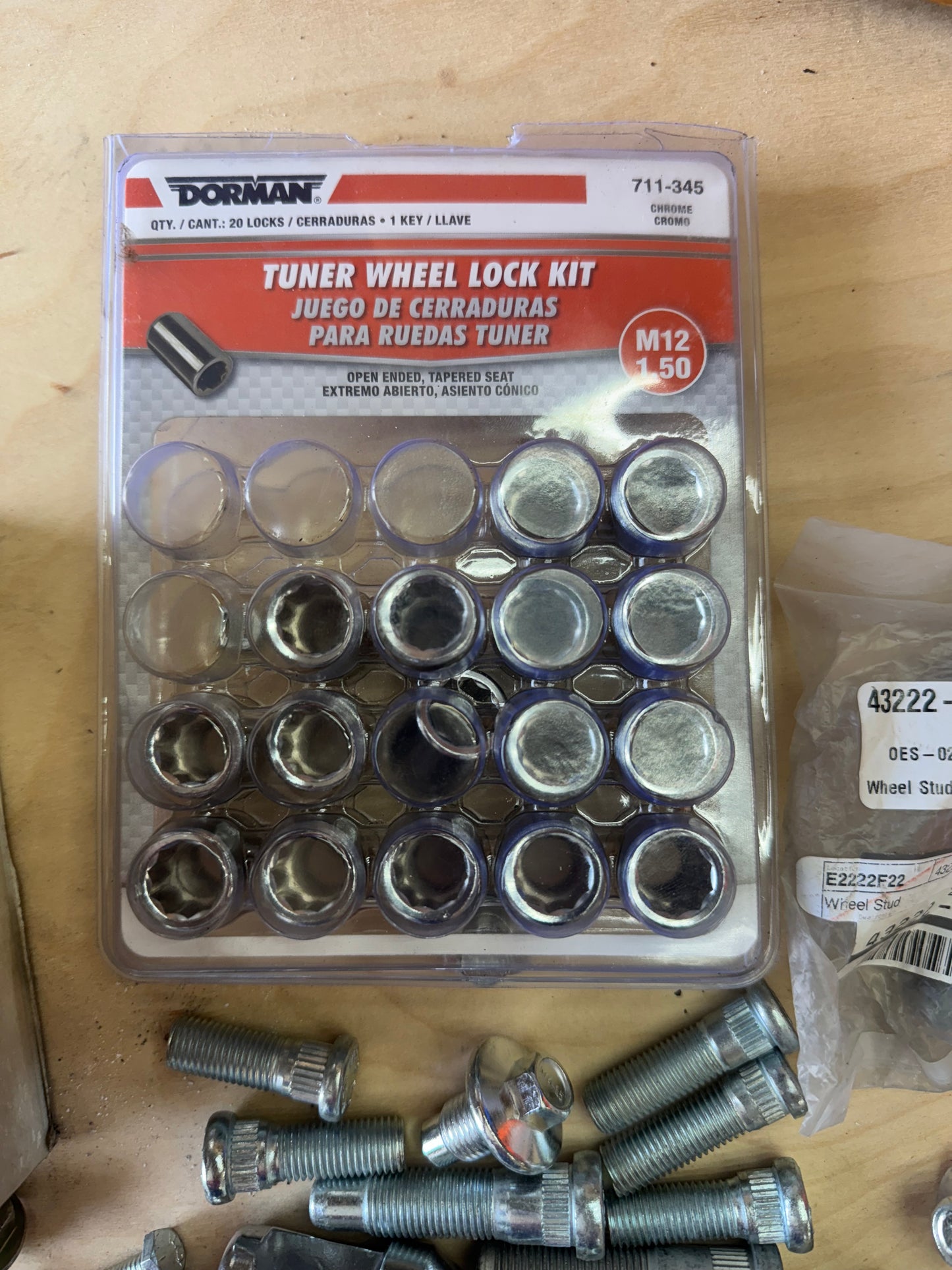 Lot of Automotive Hardware, 200+ pieces, wheel studs, lug nuts, metric