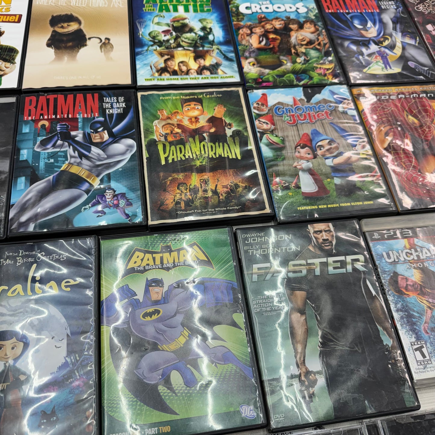 Media Lot, 41 dvds, video games, and CDs