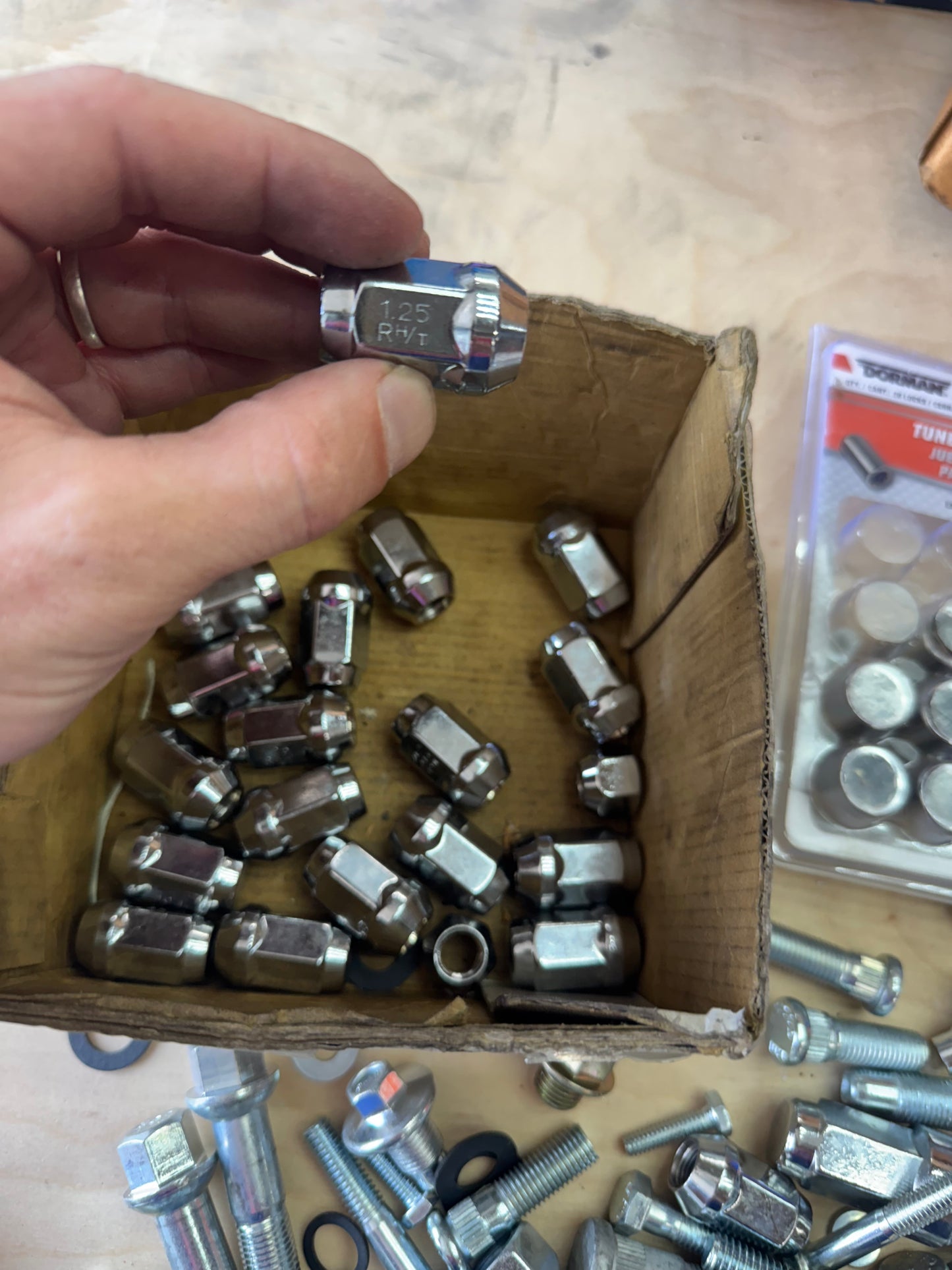 Lot of Automotive Hardware, 200+ pieces, wheel studs, lug nuts, metric