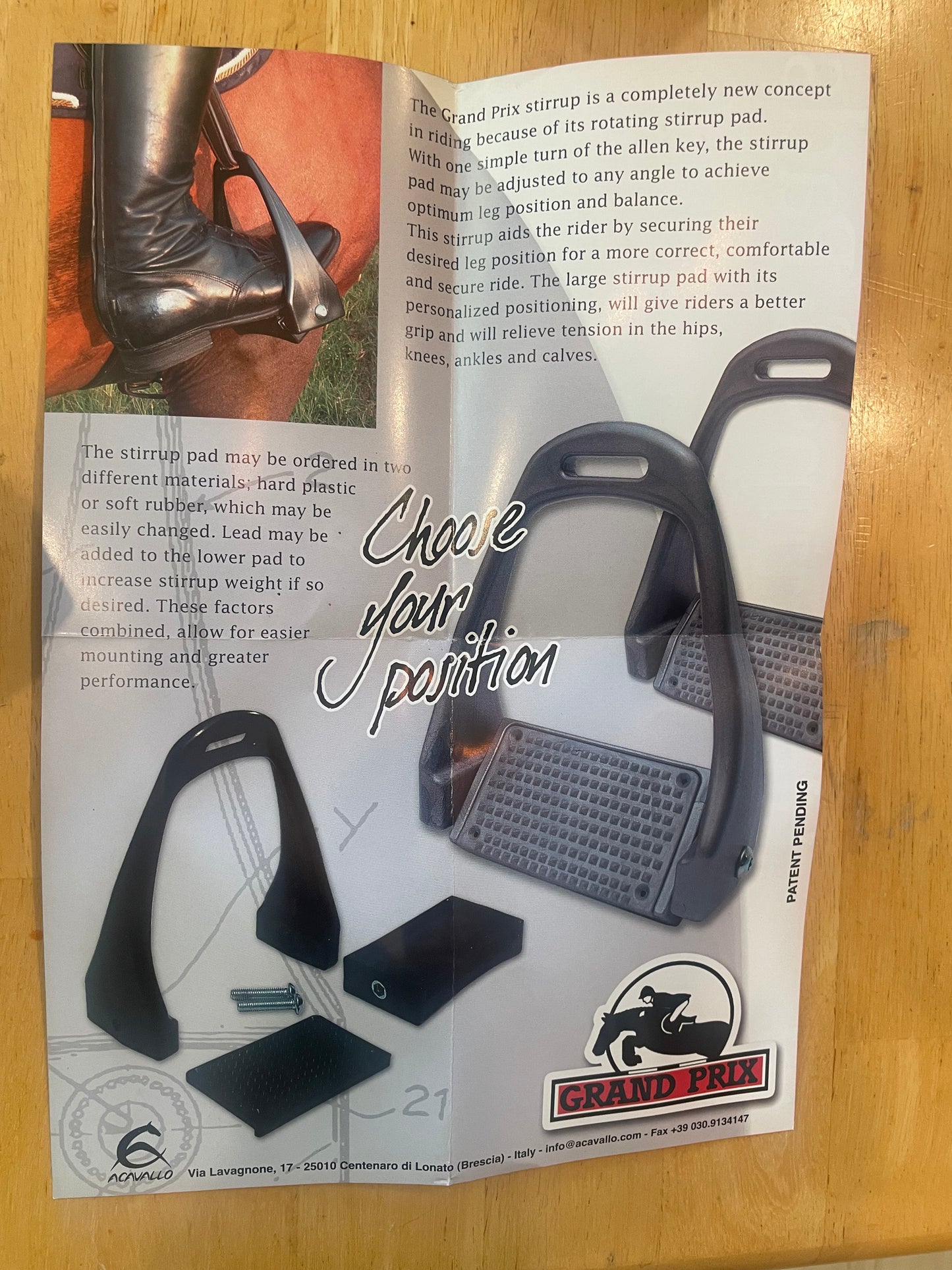 Grand Prix Adjustable Stirrups & Pads GP330 Black and Gray