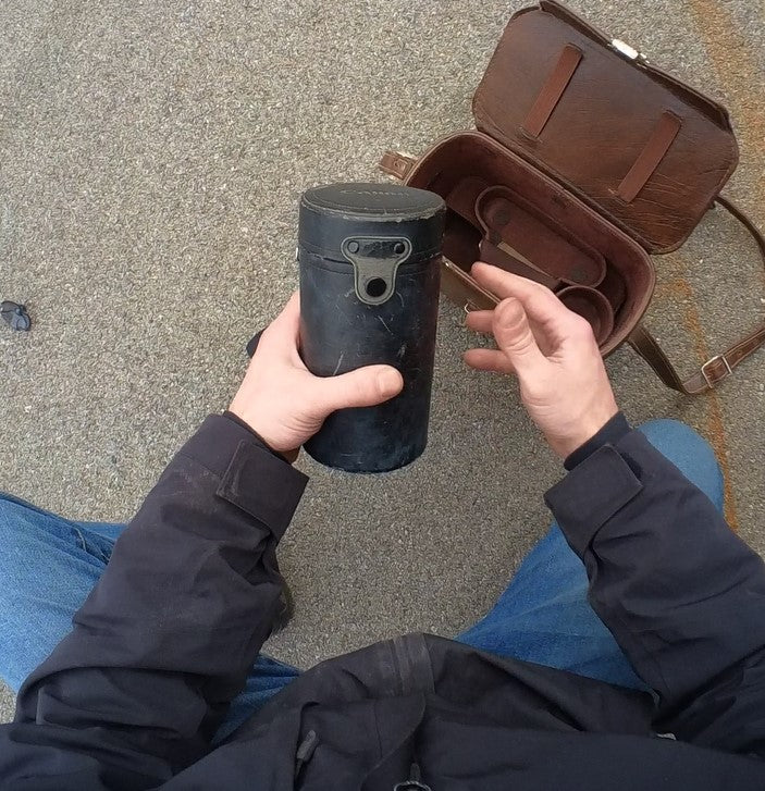 Leather Camera Bag + Canon Lense Carrier