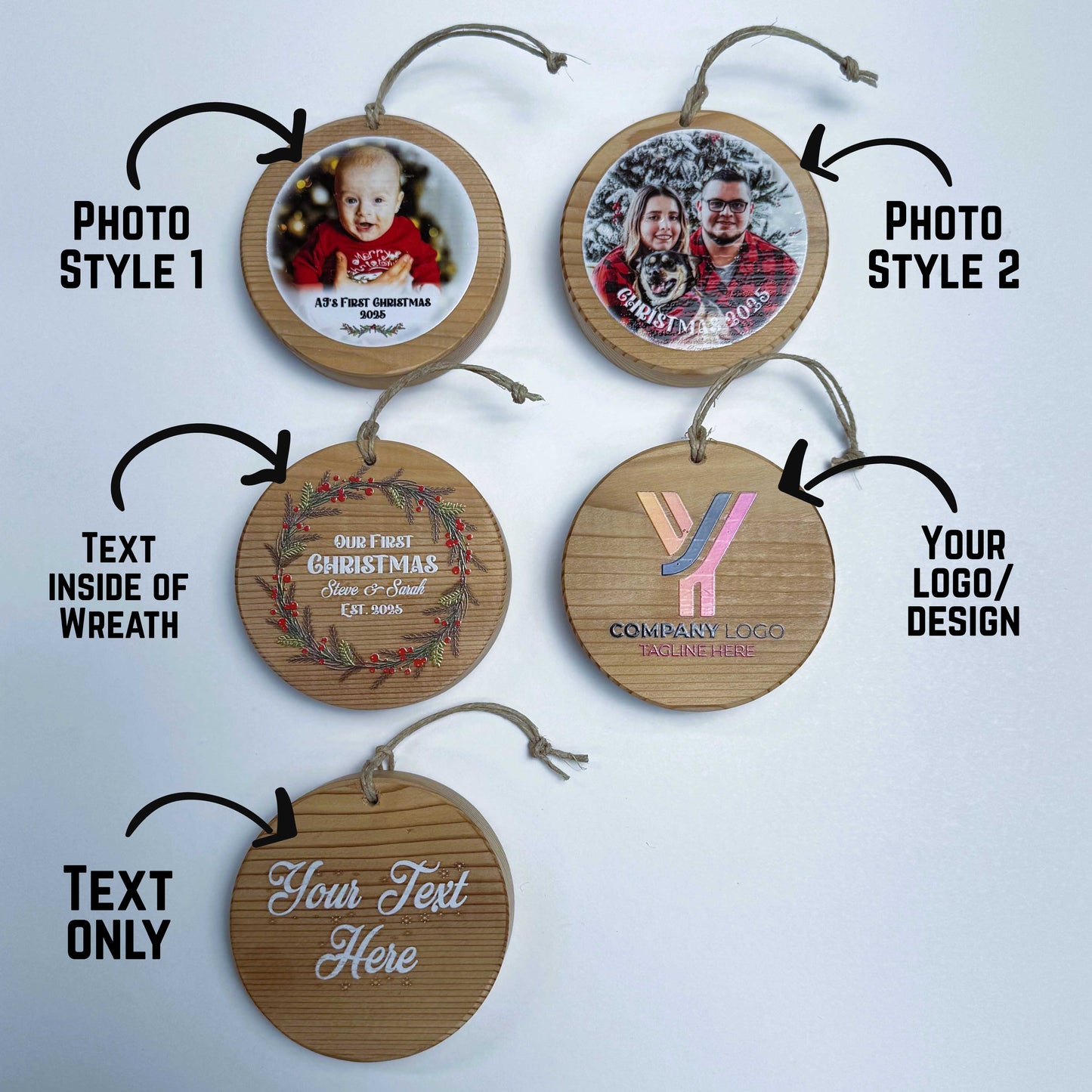 Cedar Christmas Ornament, Personalized