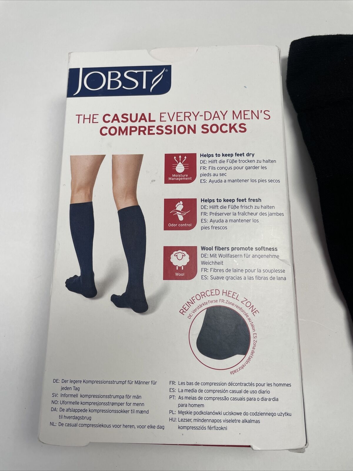 New JOBST Size XL Black Compression 15-20 mmHg Everyday Full Calf Mens - A9