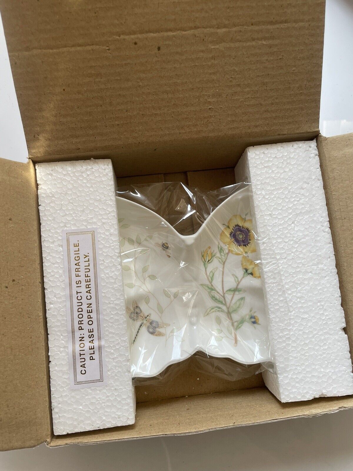Lenox Butterfly Meadow soap dish - dragonfly - bee - flower - 760736