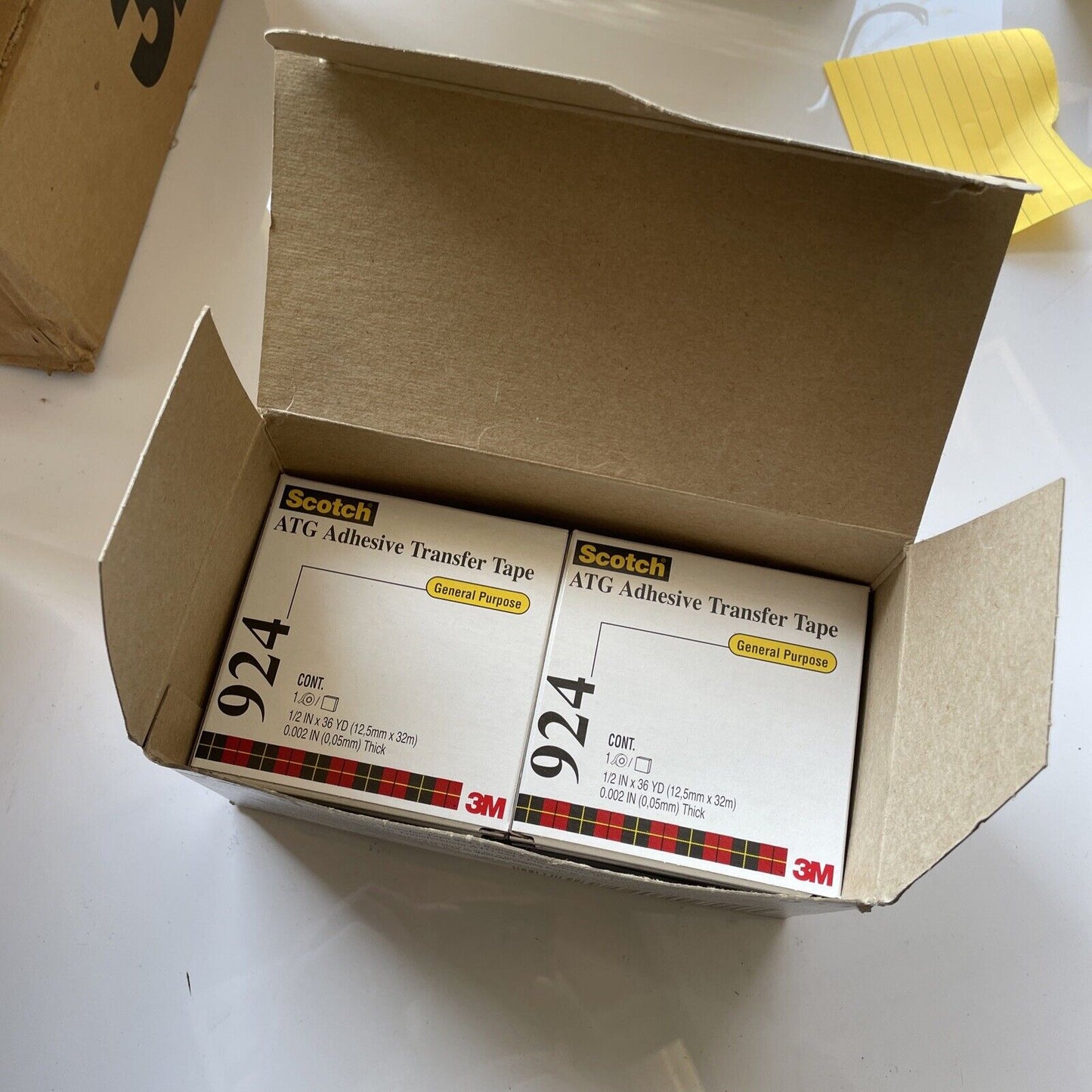 3M Scotch 924 ATG Premium Adhesive Transfer Tape, 1/2" x 36 yd ( 8 Rolls ) NIB