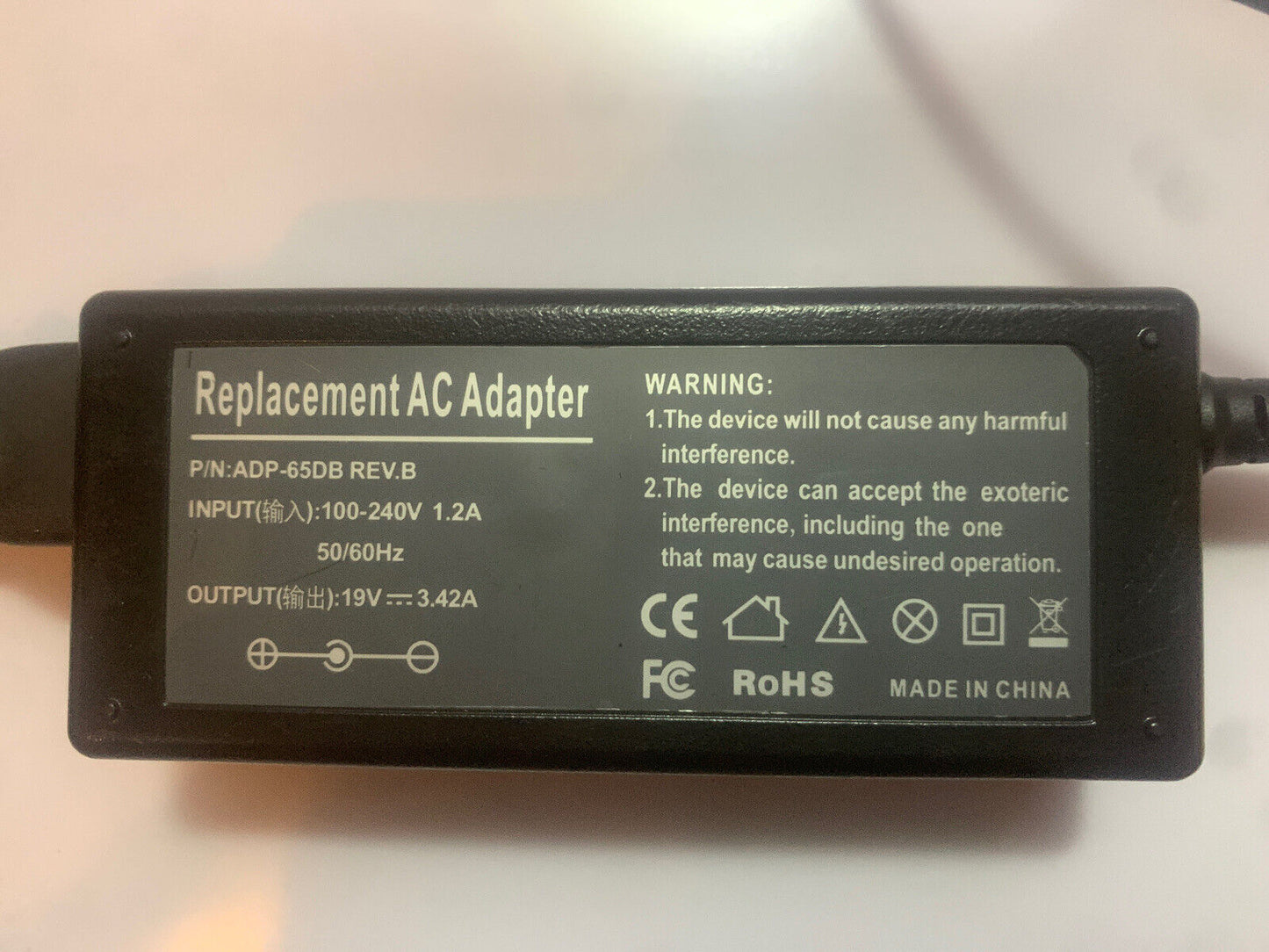 Delta ADP-65DB REV. B 12V 3A AC power Adapter Laptop Free Shipping