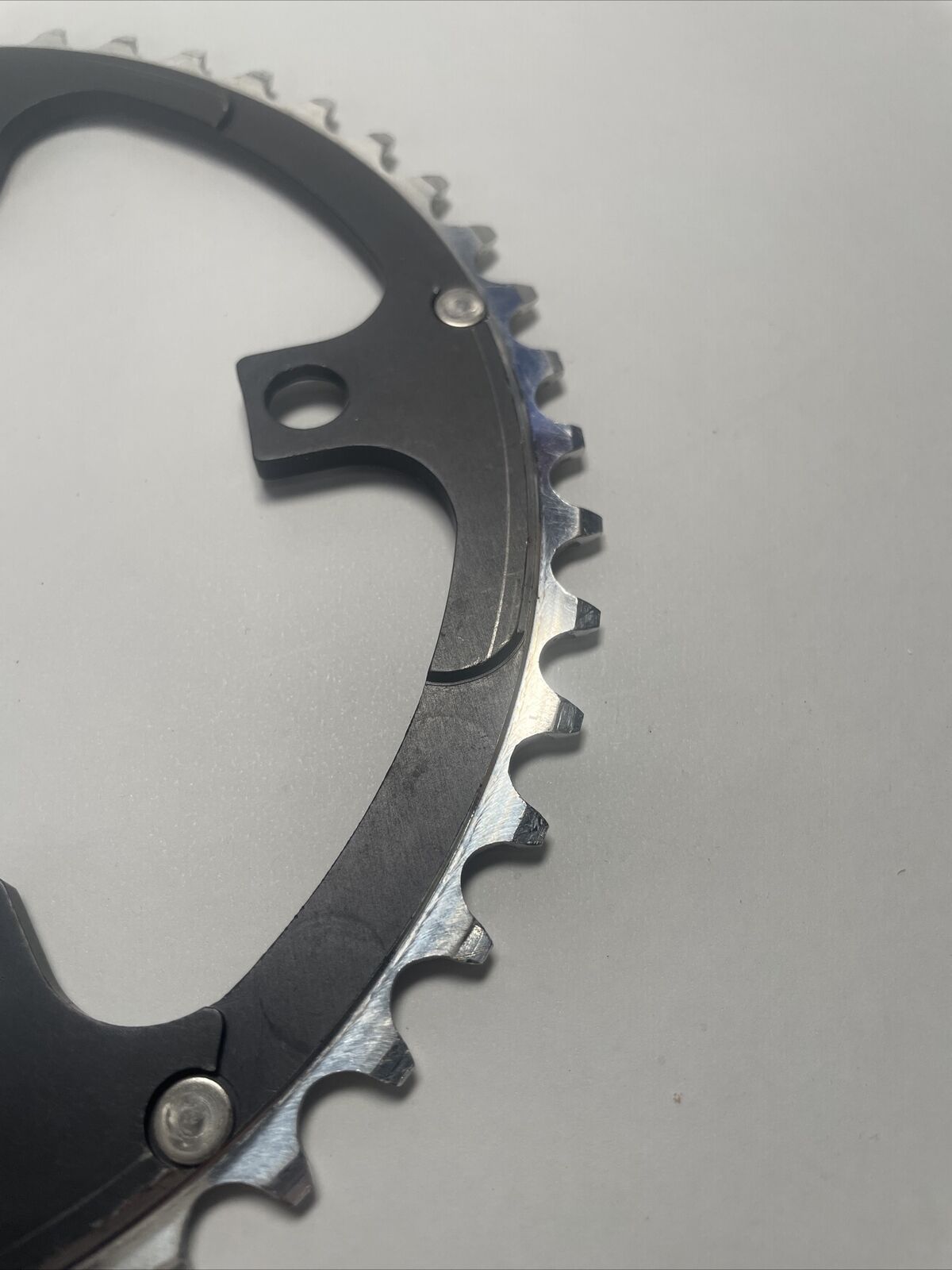 Origin8 Chainring 48t 130 BCD 5-Bolt 8/9/10-Spd Alloy Blk/Silver Ramped/Pinned