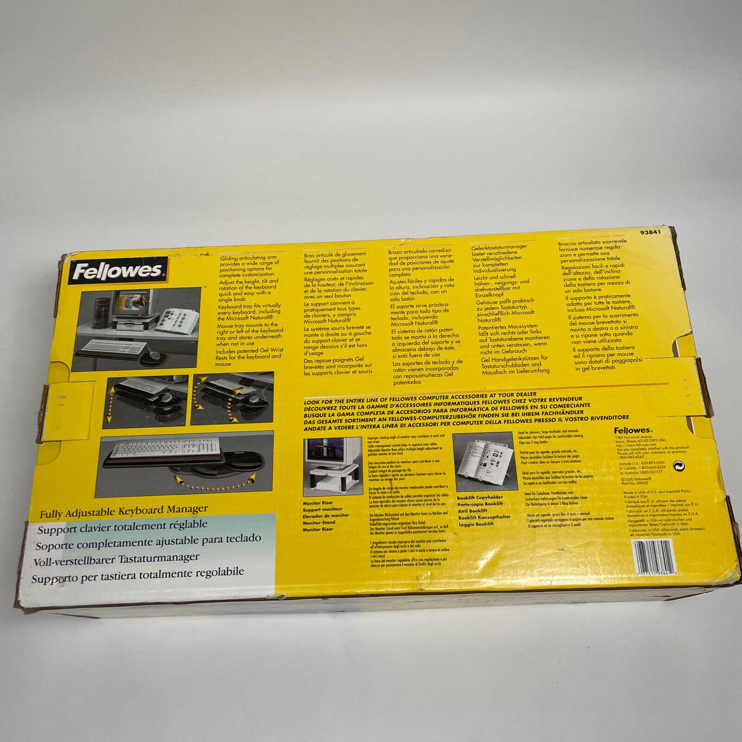 FELLOWES Underdesk KEYBOARD MANAGER Tray Mounts Desk Table 93801 NEW