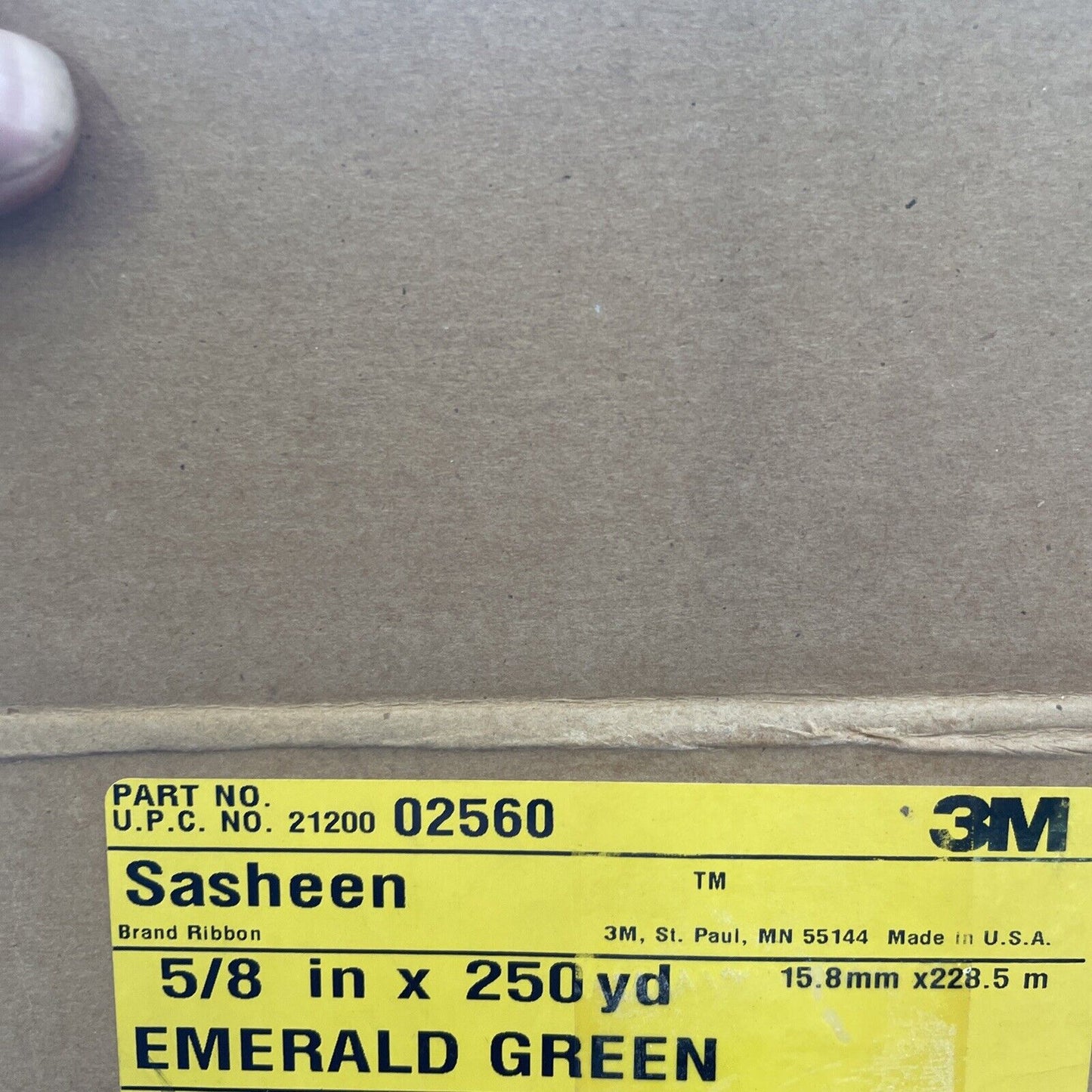 New NOS Sasheen Bow Making Ribbon 5/8" 250 YD vtg Emerald Green 60s USA Holiday