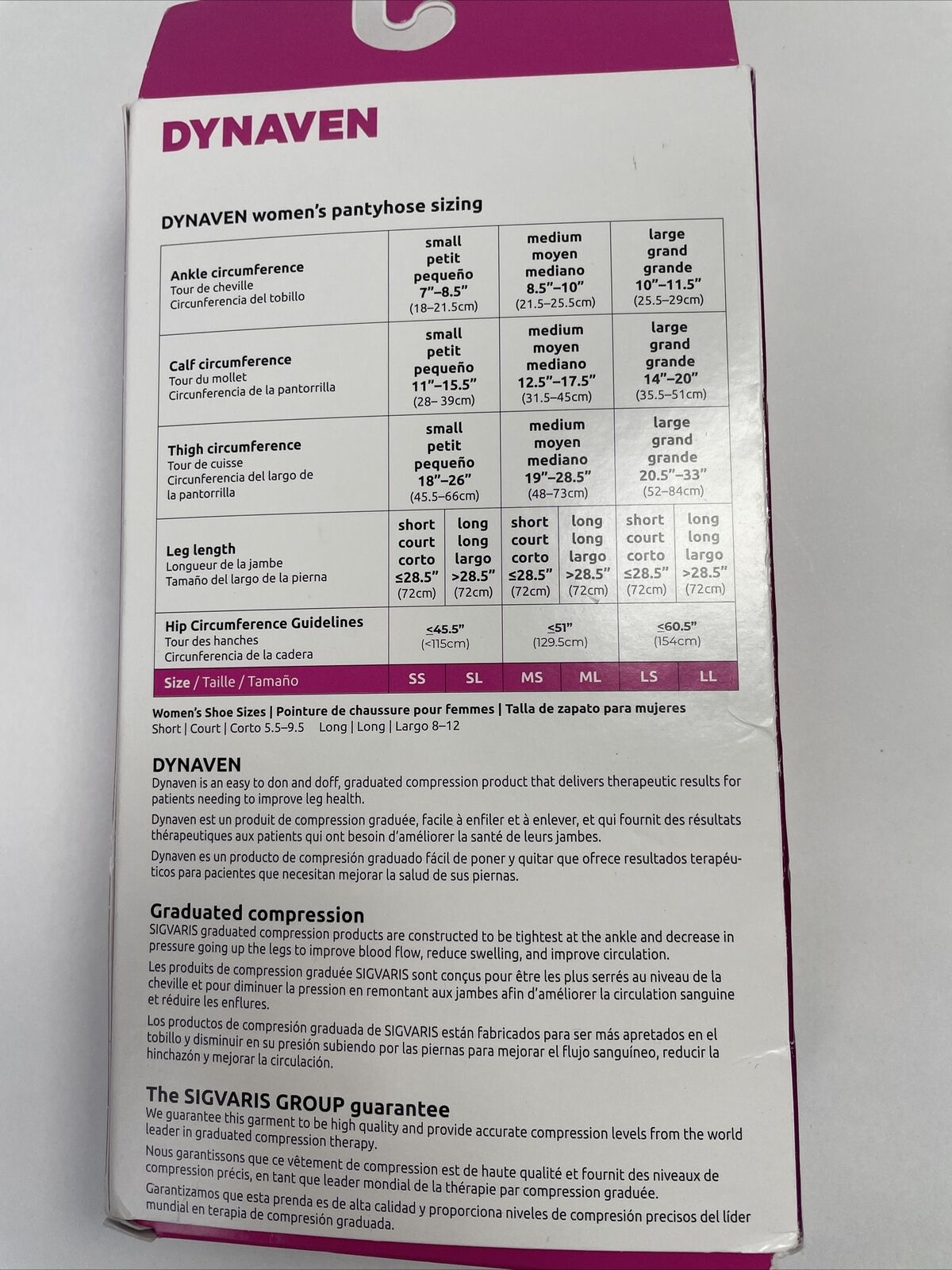 Sigvaris Dynaven 972 Closed Toe Pantyhose - 20-30 mmHg Long LL Black - A5