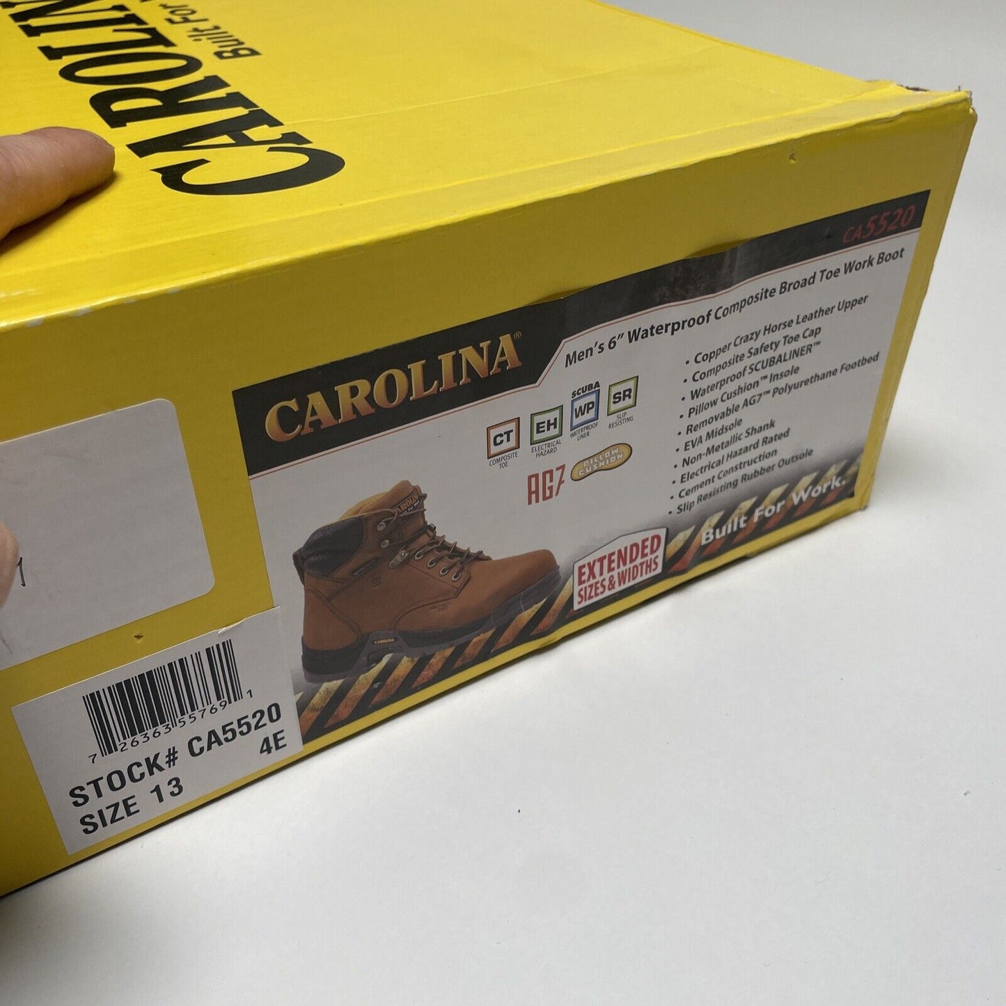 Carolina Bruno Lo CA5520 6” Men’s Composite Toe Waterproof Size 13