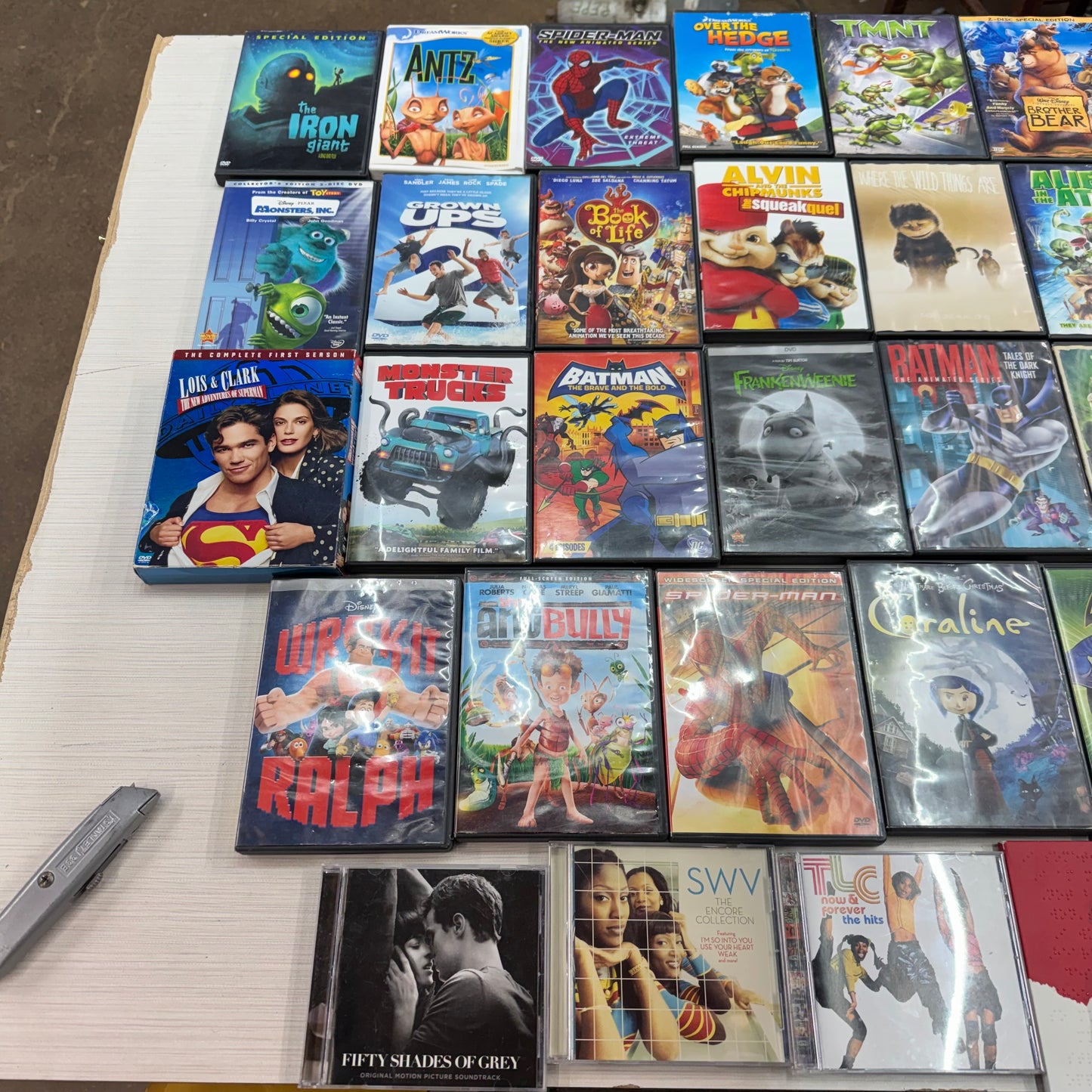 Media Lot, 41 dvds, video games, and CDs