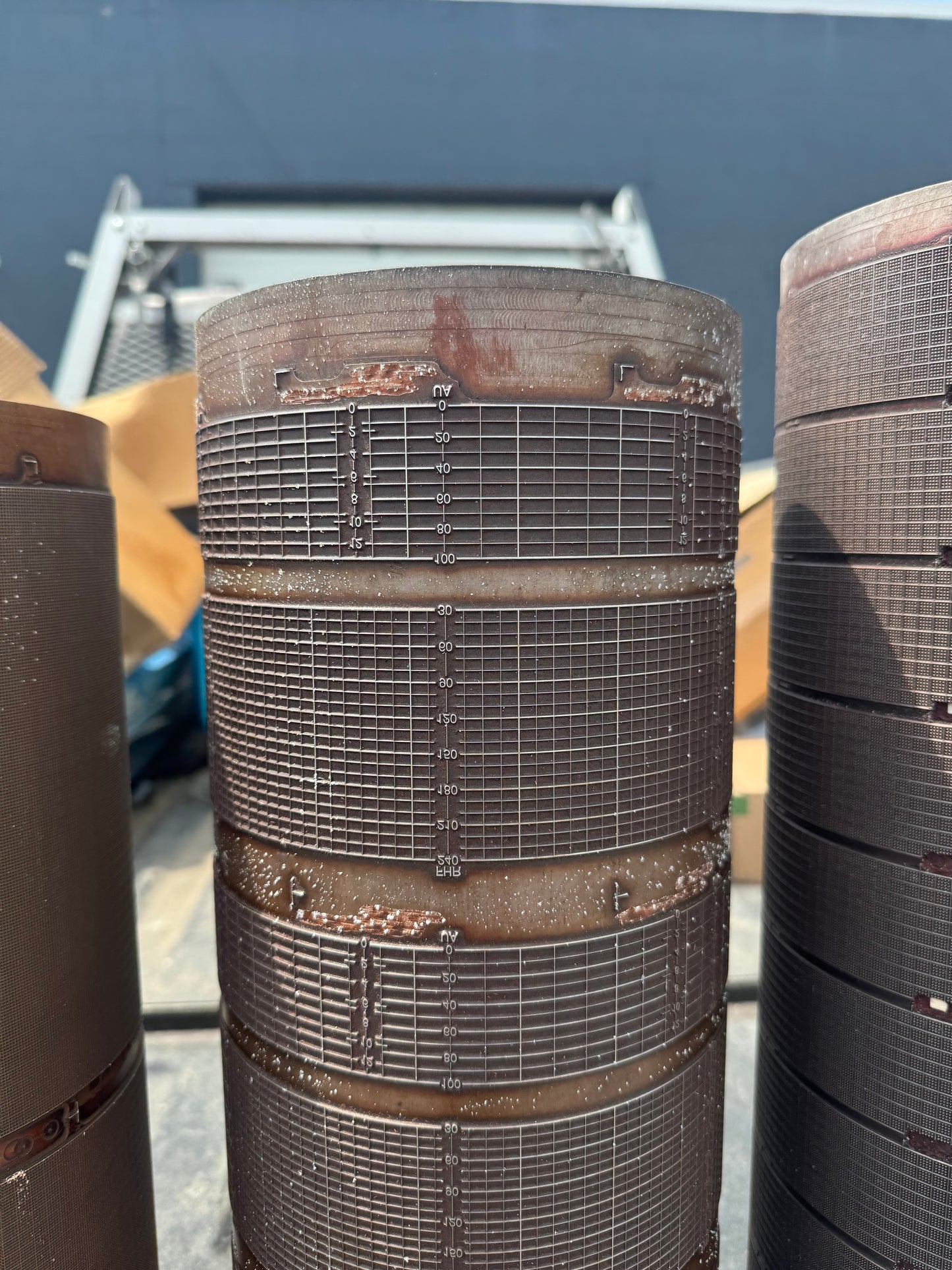 Metal Print Cylinders 7-3/8” Diam. - Lot of 4 Pieces