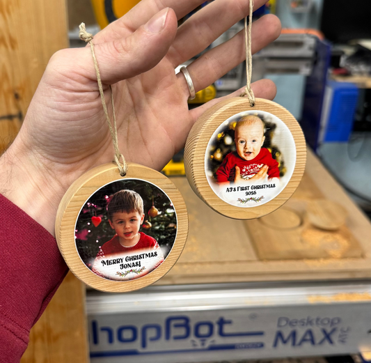 Cedar Christmas Ornament, Personalized