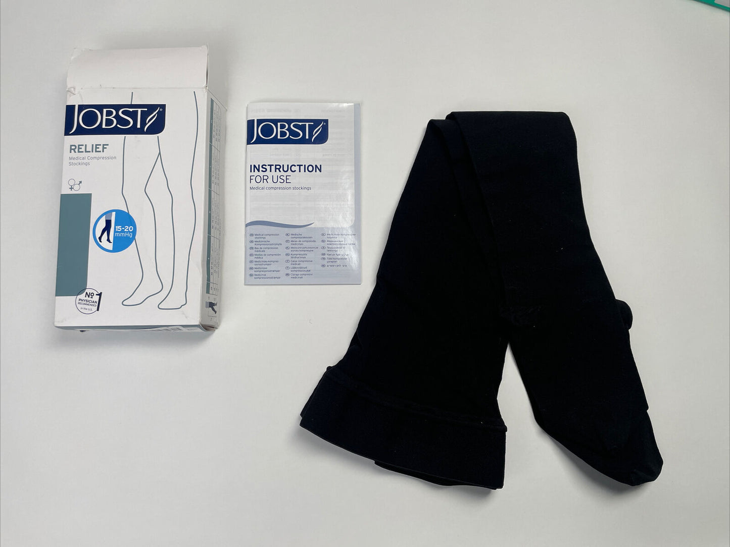 JOBST Relief Knee High 15-20mmHg Compression Stockings, Closed Toe, XL, Black A1