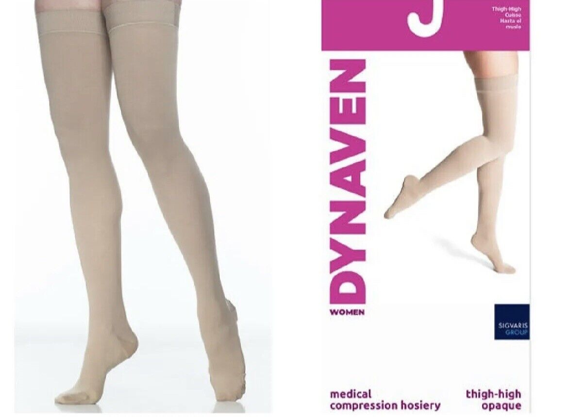 Sigvaris 972N Dynaven Closed Toe Thigh High Compression Stockings Size SS B4
