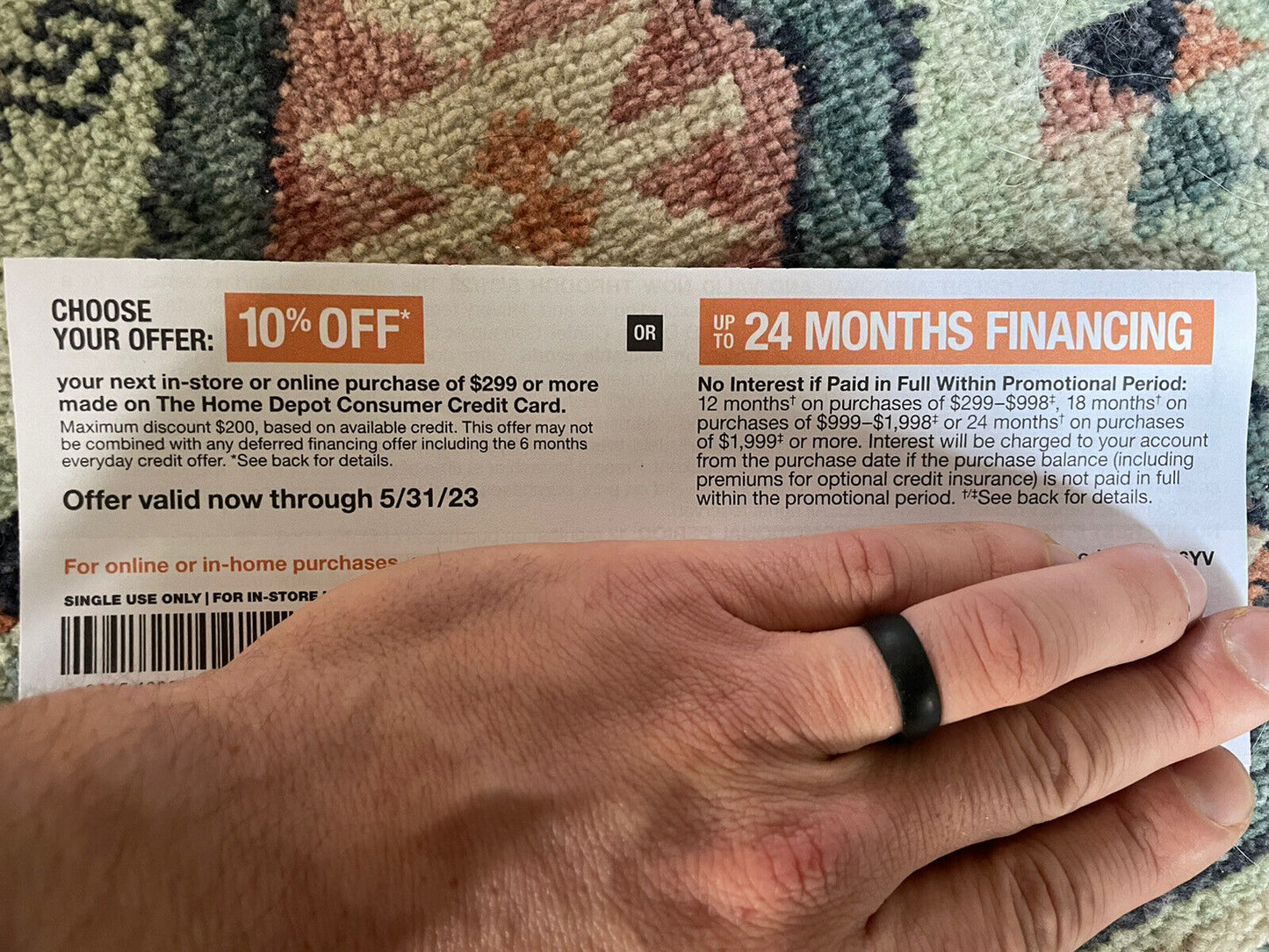 HOME DEPOT: 10% Off Purchase - Coupon Card (5/31/23) Or 24 Month Financing