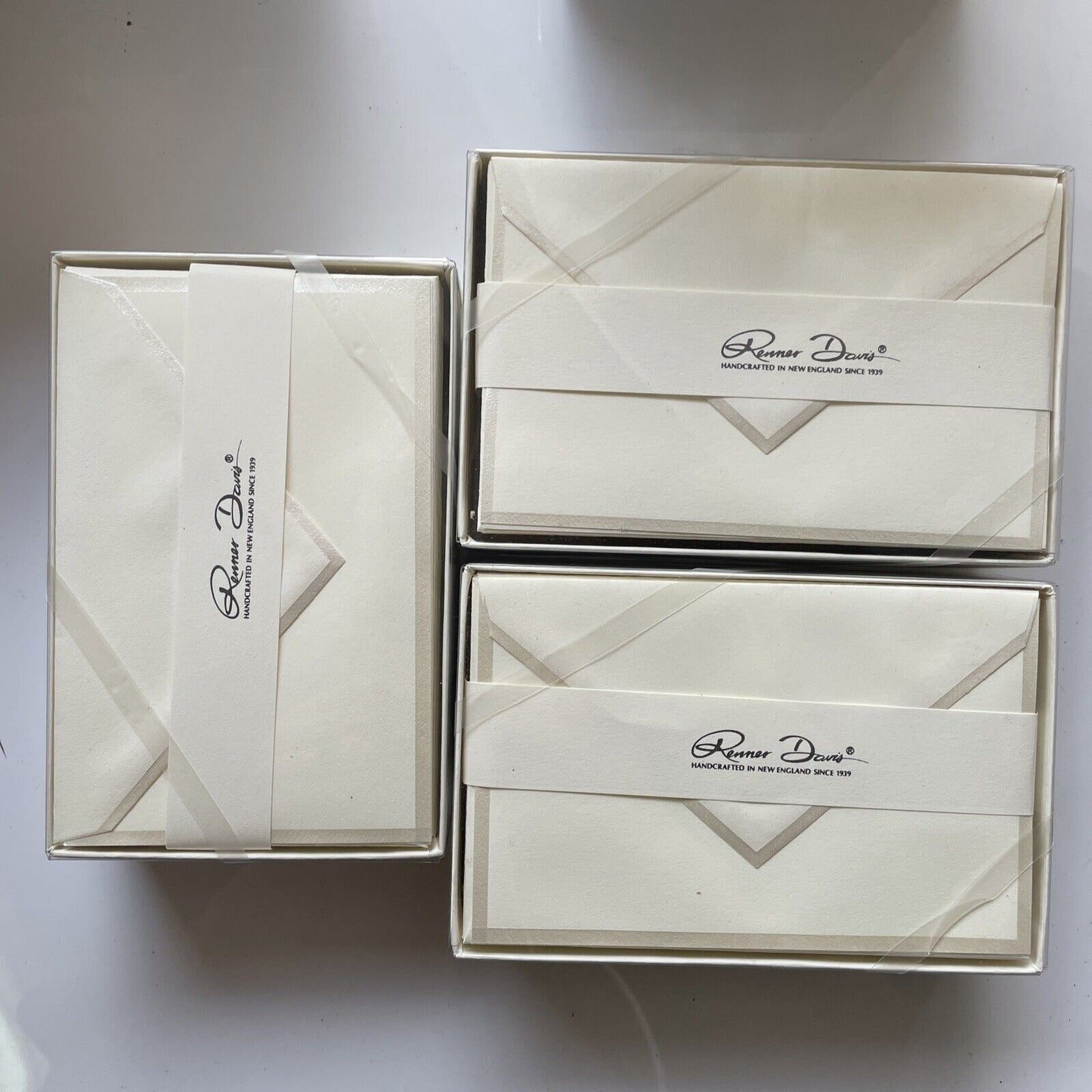 Lot Of 3 RENNER DAVIS Stationary 20 Handcrafted Cards & Envelopes 5-1/2x3-1/2”