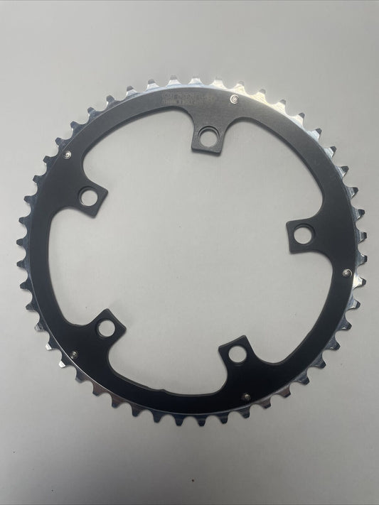 Origin8 Chainring 48t 130 BCD 5-Bolt 8/9/10-Spd Alloy Blk/Silver Ramped/Pinned