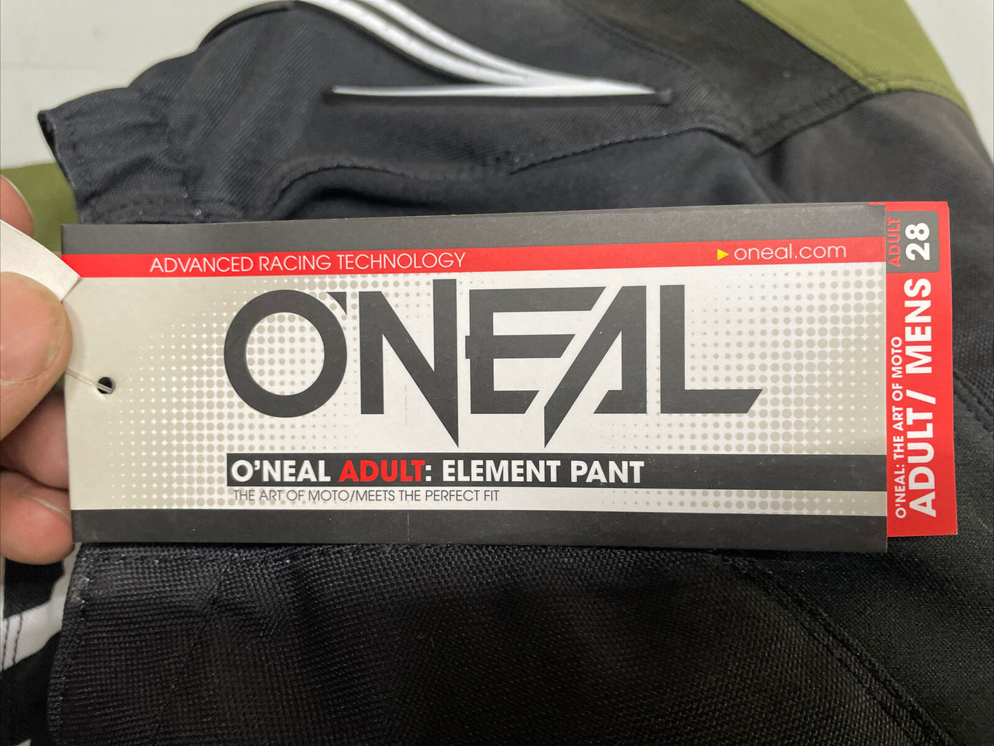 Oneal 2021 Element Warhawk Offroad Pant - Black/White/Green E020-6 Size 28