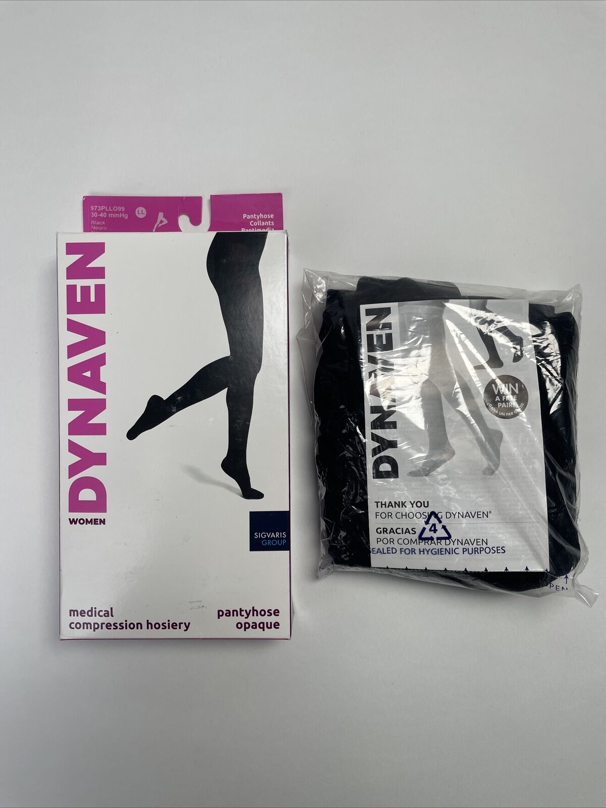 Sigvaris 970 Dynaven 30-40 mmHg Closed Toe Pantyhose Black 973P Size LL - A8